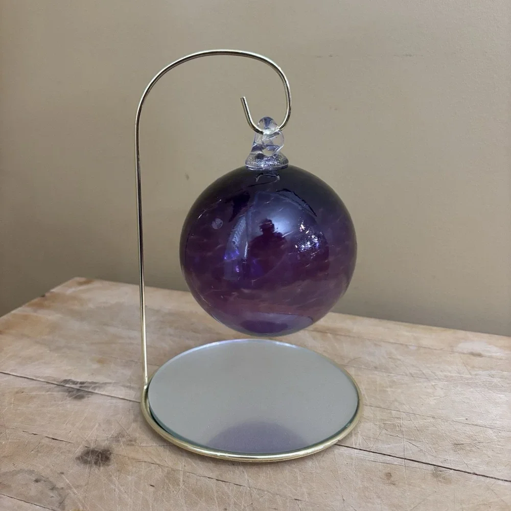Prairie Fire Glass Studio Purple Hand Blown Glass/Fused Glass Ornament‎ Holiday